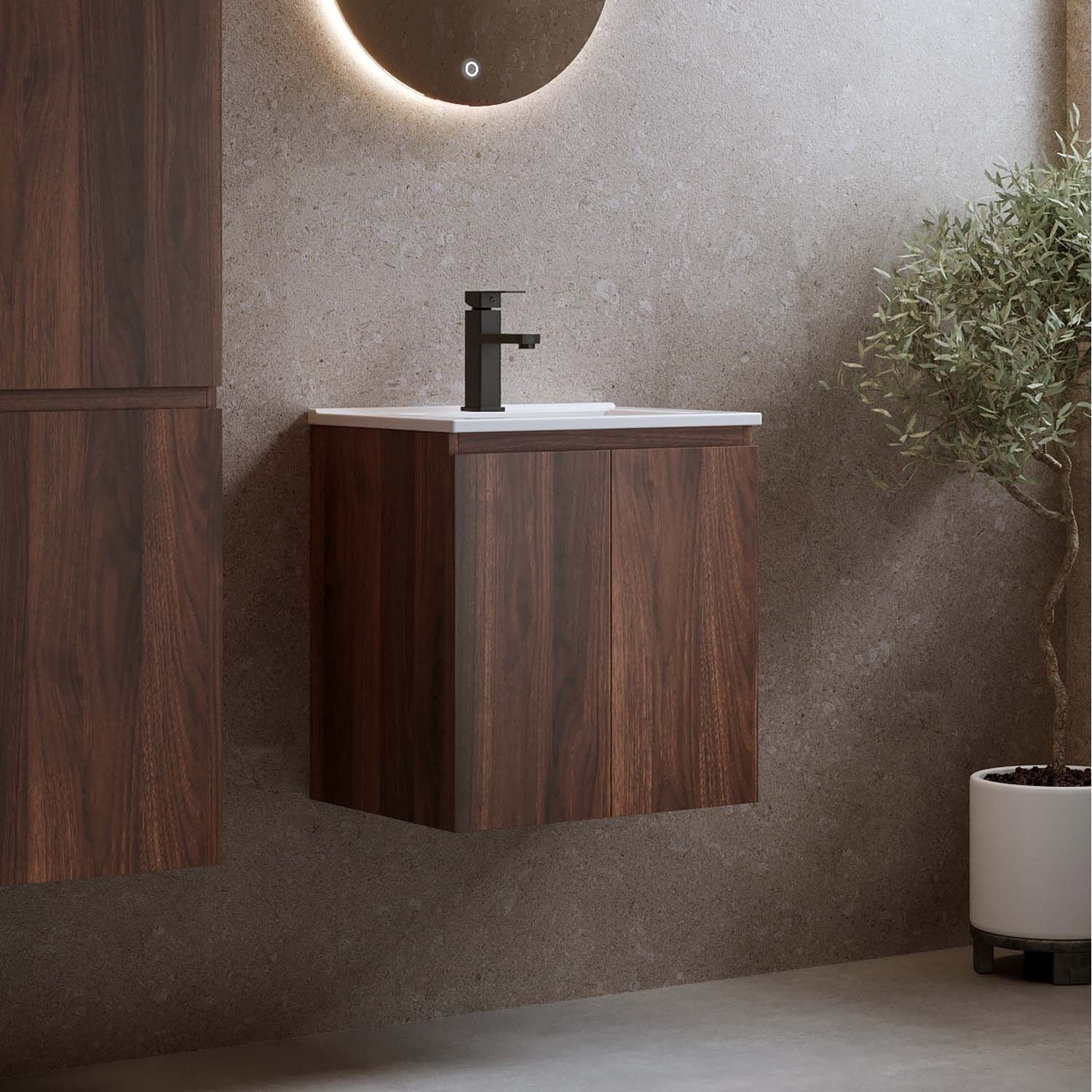 Allaskaappi altaalla Bathlife Smila, 50 cm, pähkinä