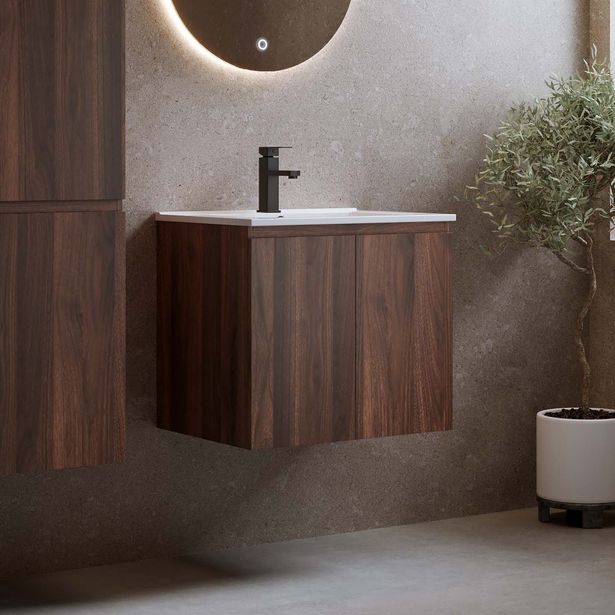 Allaskaappi altaalla Bathlife Smila, 60 cm, pähkinä