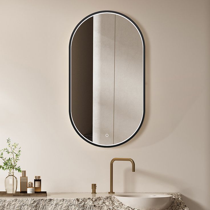 Valopeili Bathlife Lysa, soikea, 500x900 mm, musta