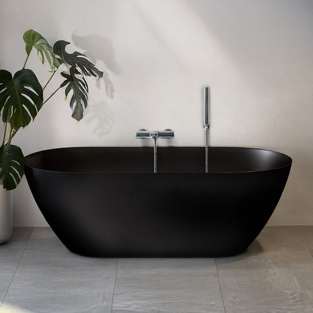 Kylpyamme Bathlife Stillsam, 1600 mm, musta