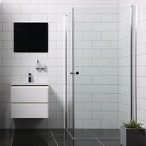 Suihkunurkka Bathlife Mångsidig Vital kaksi ovea,  900x900x1900mm, kulmikas kirkas, Verkkokaupan poistotuote