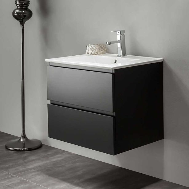 Allaskaappi pesualtaalla Bathlife Eufori 600 musta, Verkkokaupan poistotuote