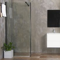 Suihkuseinä Bathlife Mångsidig 800mm, kirkas lasi, musta kehys