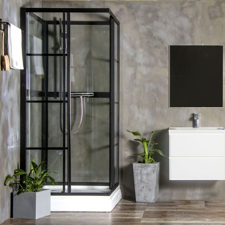 Suihkukaappi Bathlife Betrakta, 900x900mm, suora, musta kehys, Verkkokaupan poistotuote