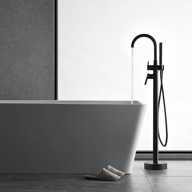 Lattiahana käsisuihkulla Bathlife Sippra, mattamusta, Verkkokaupan poistotuote