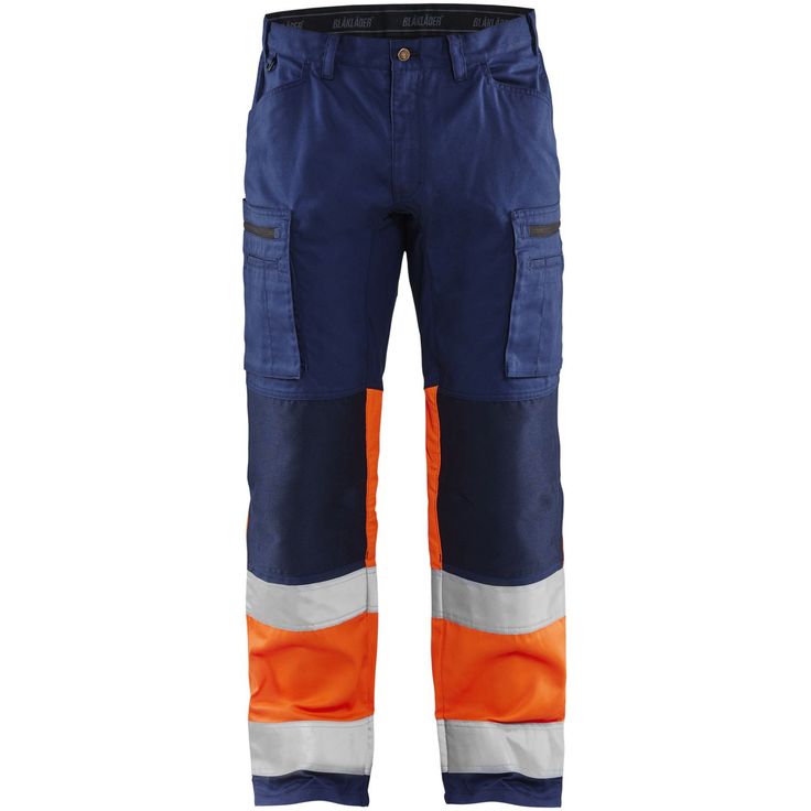 Housut Blåkläder Highvis 1551, stretch, sininen/huomio-oranssi