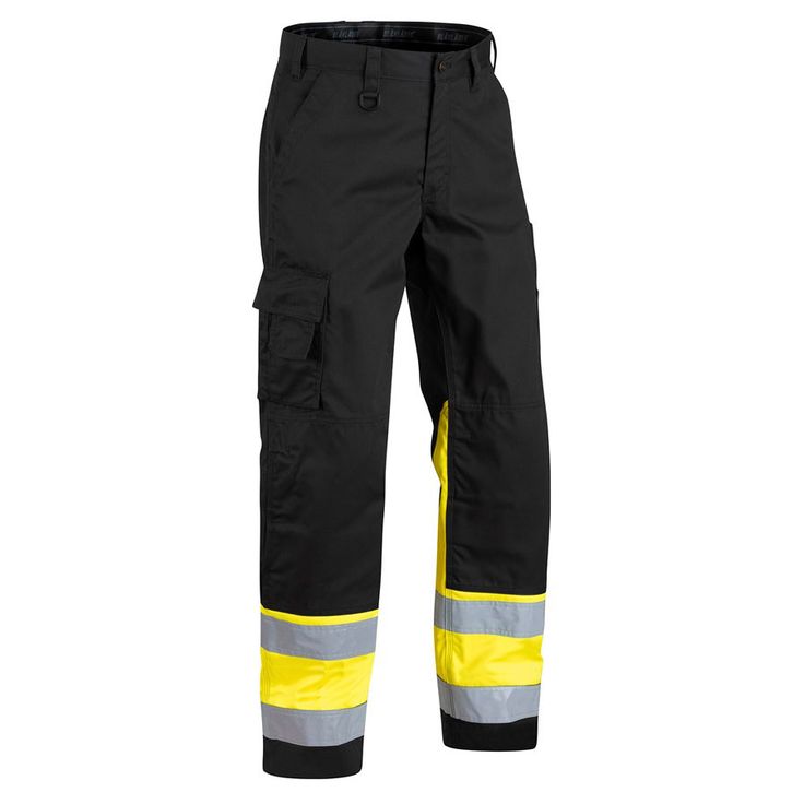 Huomiohousut Blåkläder 1564 Highvis, musta/keltainen