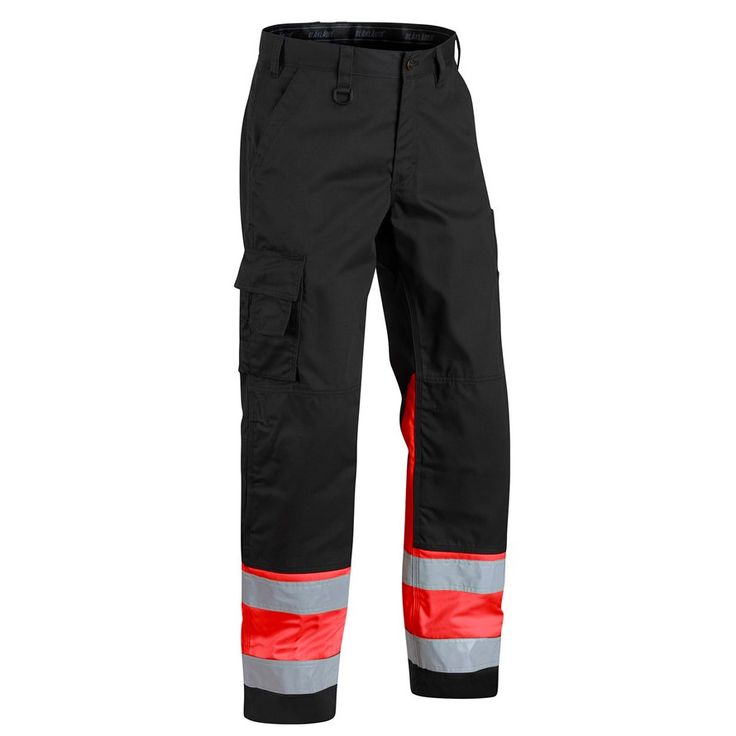 Huomiohousut Blåkläder 1564 Highvis, musta/punainen