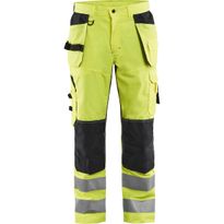 Riipputaskuhousut Blåkläder 1565 Highvis, huomioväri/musta