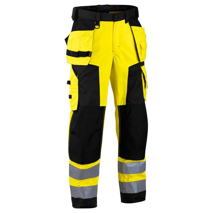Softshell-riipputaskuhousut Blåkläder 1567 Highvis, keltainen/musta