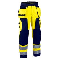 Riipputaskuhousut Blåkläder 1568 Highvis, keltainen/sininen