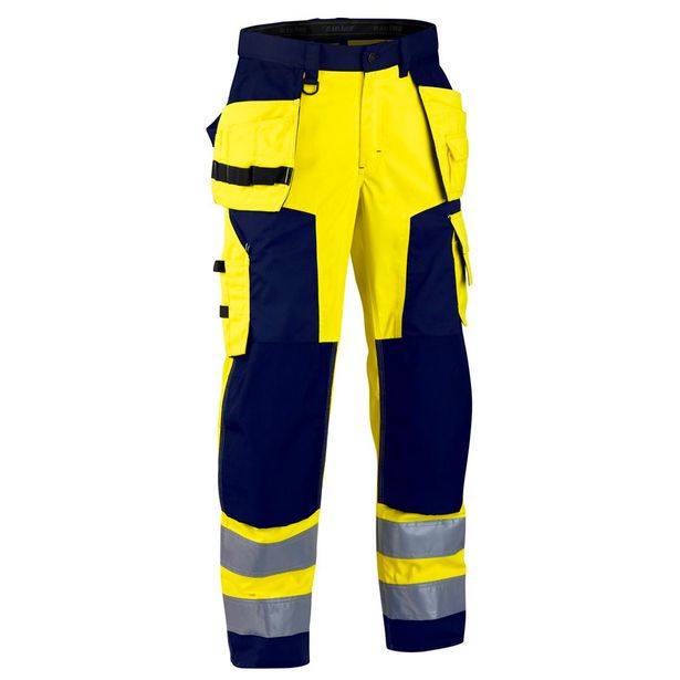 Riipputaskuhousut Blåkläder 1568 Highvis, keltainen/sininen
