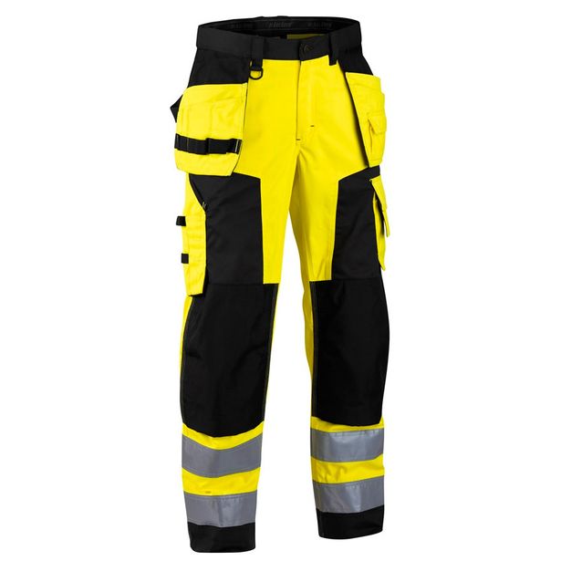 Riipputaskuhousut Blåkläder 1568 Highvis, keltainen/musta
