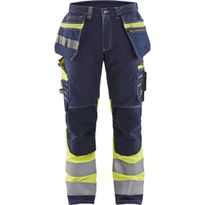 Riipputaskuhousut Blåkläder 1794 Highvis, mariininsininen/huomioväri