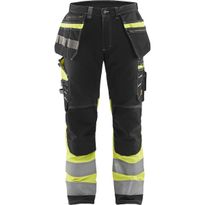 Riipputaskuhousut Blåkläder 1794 Highvis, musta/huomioväri