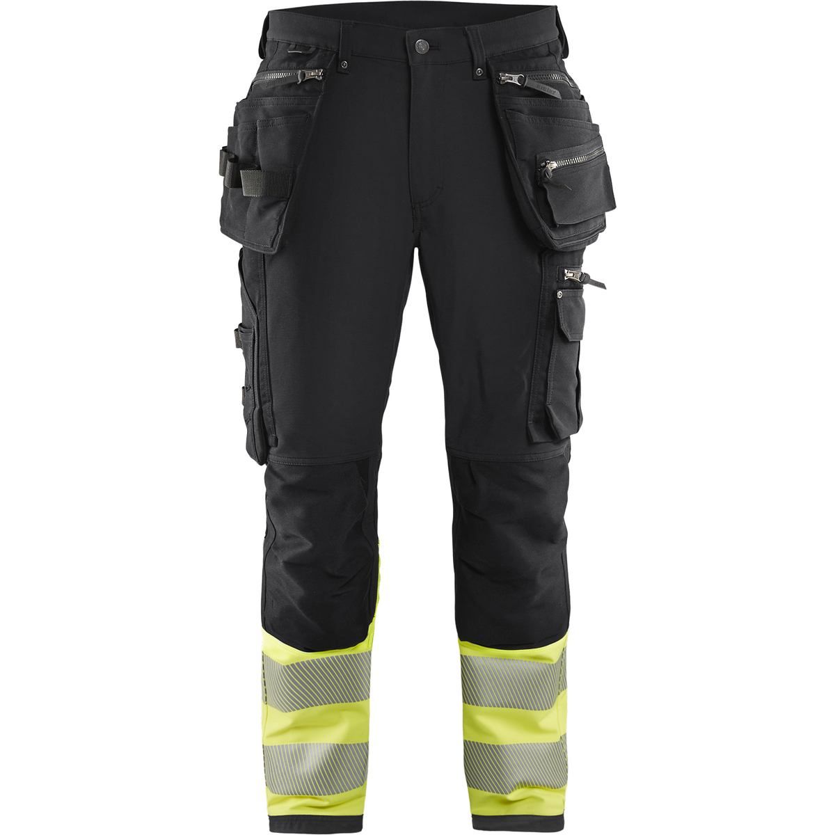 Riipputaskuhousut Blåkläder 1993 Highvis Stretch, musta/huomiokeltainen, koko C50