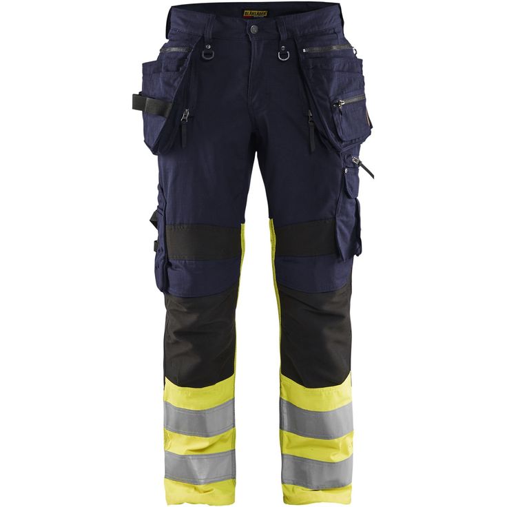 Riipputaskuhousut Blåkläder 1994 Highvis, sininen/huomiokeltainen