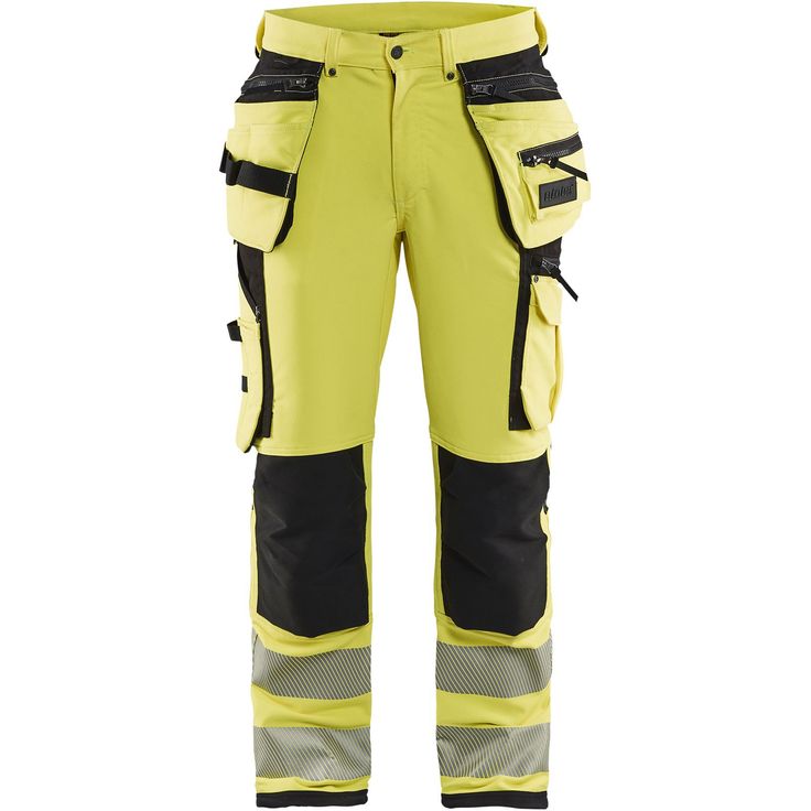 Riipputaskuhousut Blåkläder 1997 Highvis, stretch, huomiokeltainen/musta