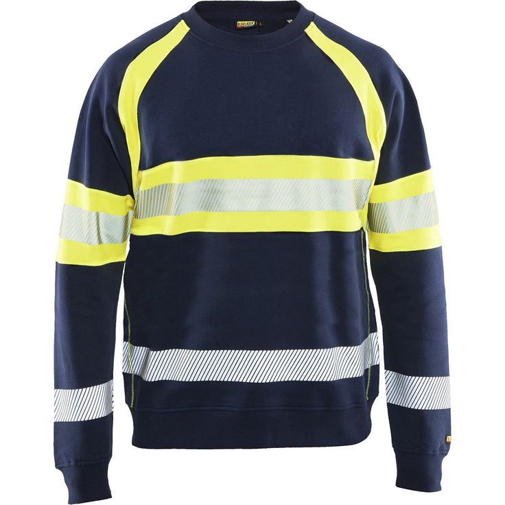 Collegepaita Blåkläder 3359 Highvis, mariininsininen/huomiokeltainen