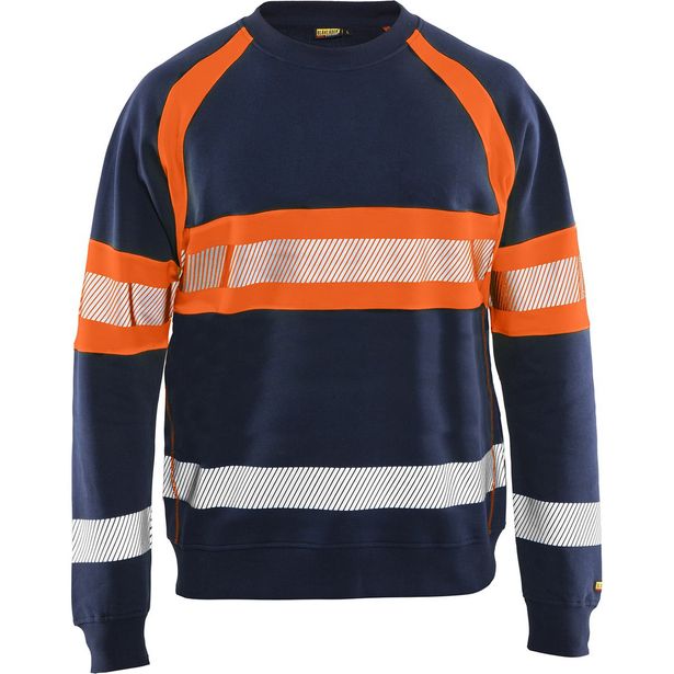 Collegepaita Blåkläder 3359 Highvis, mariininsininen/huomio-oranssi