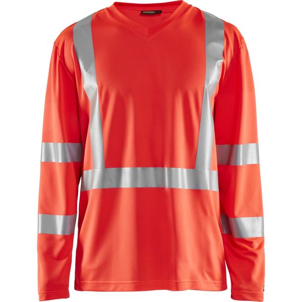 Pitkähihainen t-paita Blåkläder 3383 Highvis, huomiopunainen