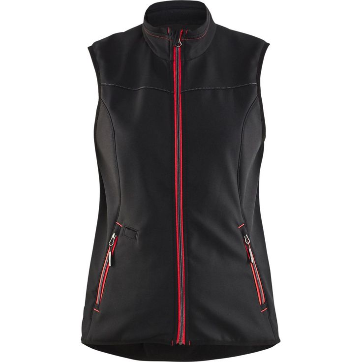 Naisten softshell-liivi Blåkläder 3851, musta/punainen