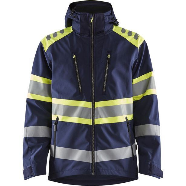 Softshell-takki Blåkläder 4494 Highvis, mariininsininen/huomiokeltainen