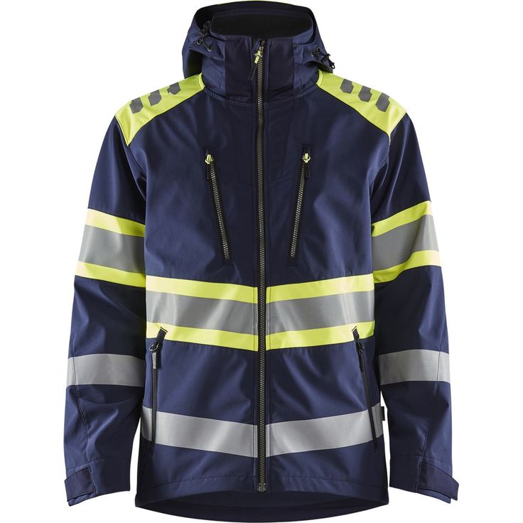 Softshell-takki Blåkläder 4494 Highvis, mariininsininen/huomiokeltainen
