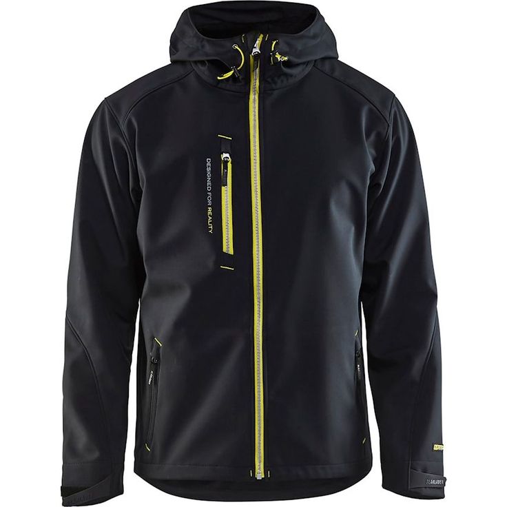 Softshell-takki Blåkläder 4749, musta/keltainen