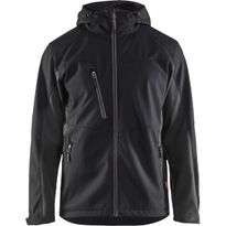 Softshell-takki Blåkläder 4753 Unite hupulla, musta/tummanharmaa