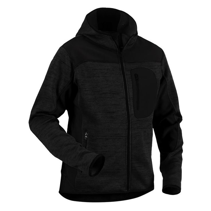 Neulottu softshelltakki Blåkläder 4930, harmaa/musta