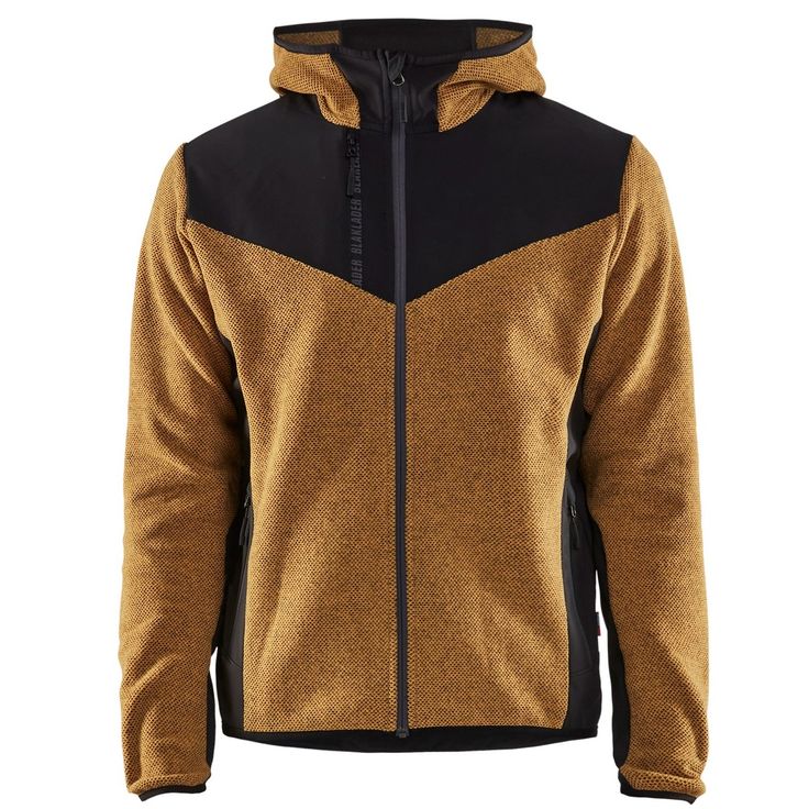 Neulottu softshell-takki Blåkläder 5940, sinapinkeltainen/musta