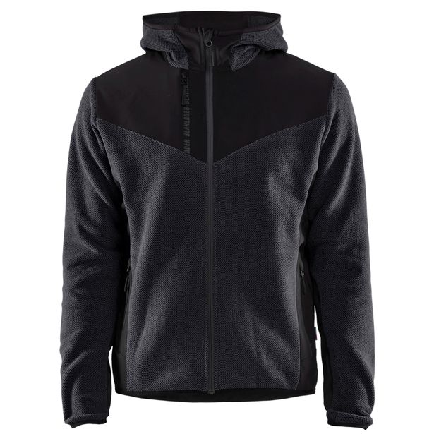 Neulottu softshell-takki Blåkläder 5940, tummansininen/musta