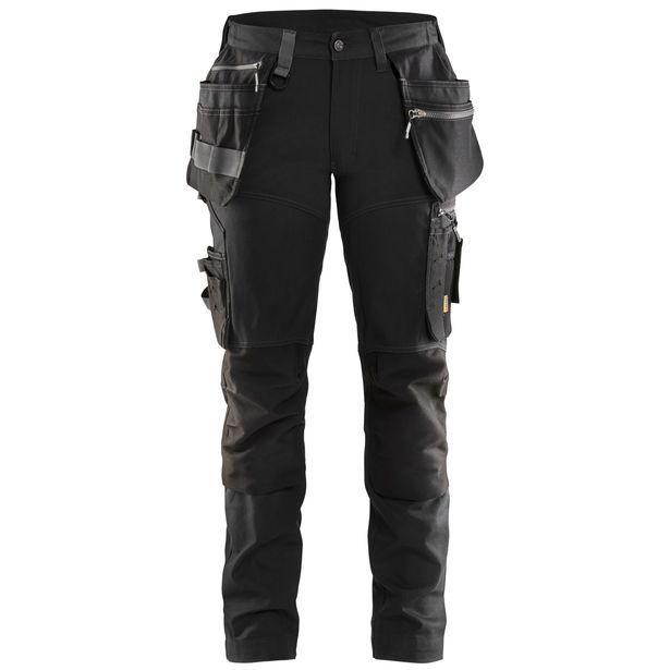 Naisten riipputaskuhousut Blåkläder 7115 Stretch, musta