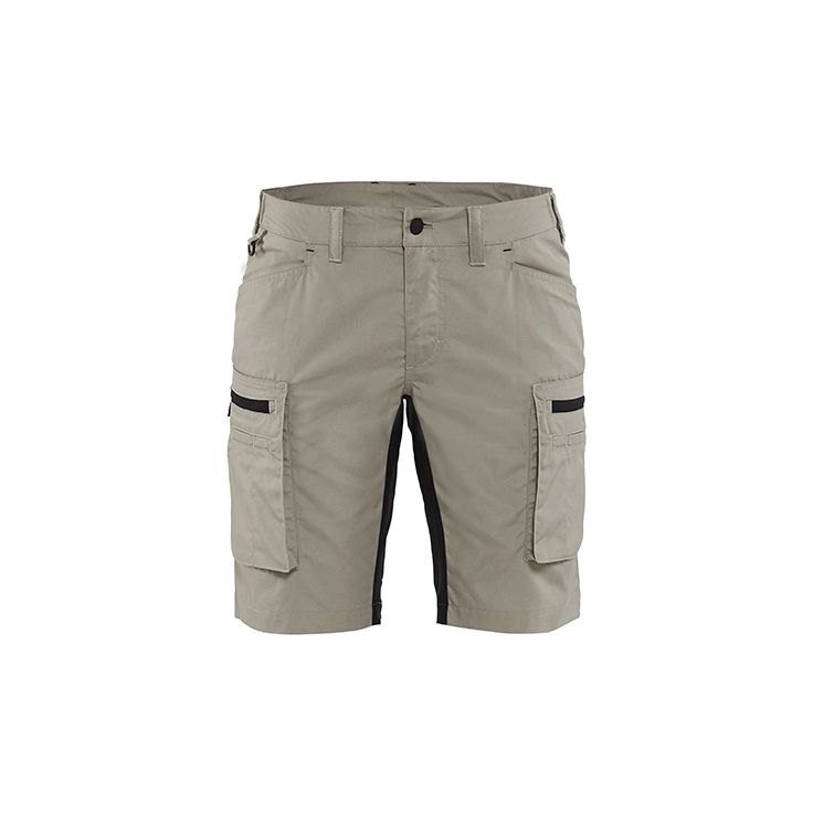 Naisten shortsit Blåkläder 7149 Stretch, beige/musta
