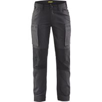 Naisten housut Blåkläder 7159 Stretch canvas, tummanharmaa/musta