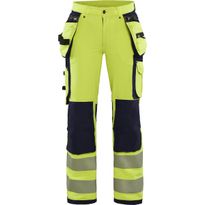 Naisten riipputaskuhousut Blåkläder 7197 Highvis Stretch, huomioväri/sininen