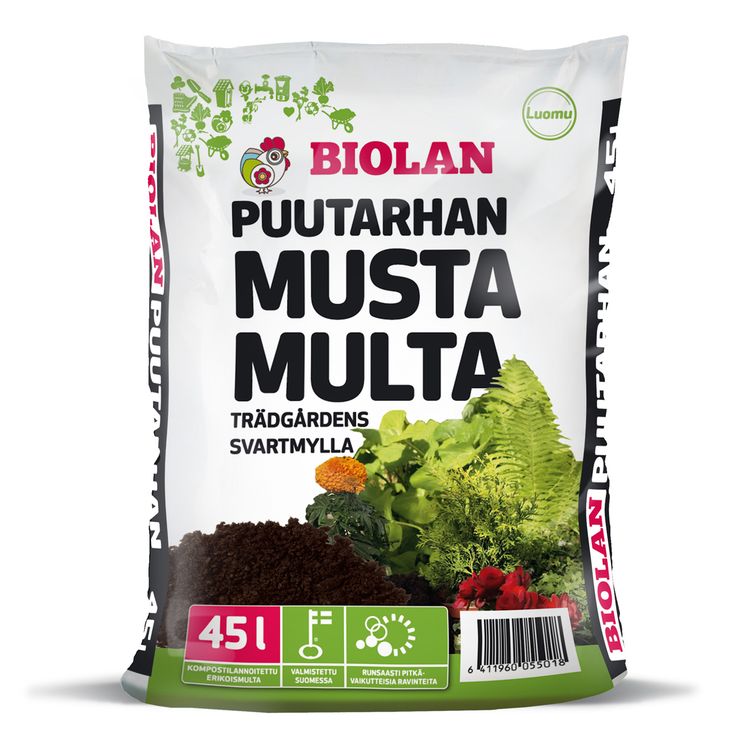 Puutarhan Musta Multa 65 säkkiä x 45l/lava, 2925 litraa