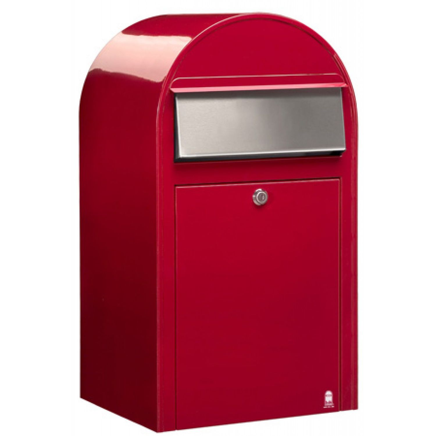 Postilaatikko Grande, 60x32x27cm, punainen RAL3001, rst-luukku