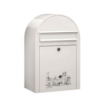 Postilaatikko Bobi Classic Muumit, 50x32x21 cm, valkoinen, Verkkokaupan poistotuote