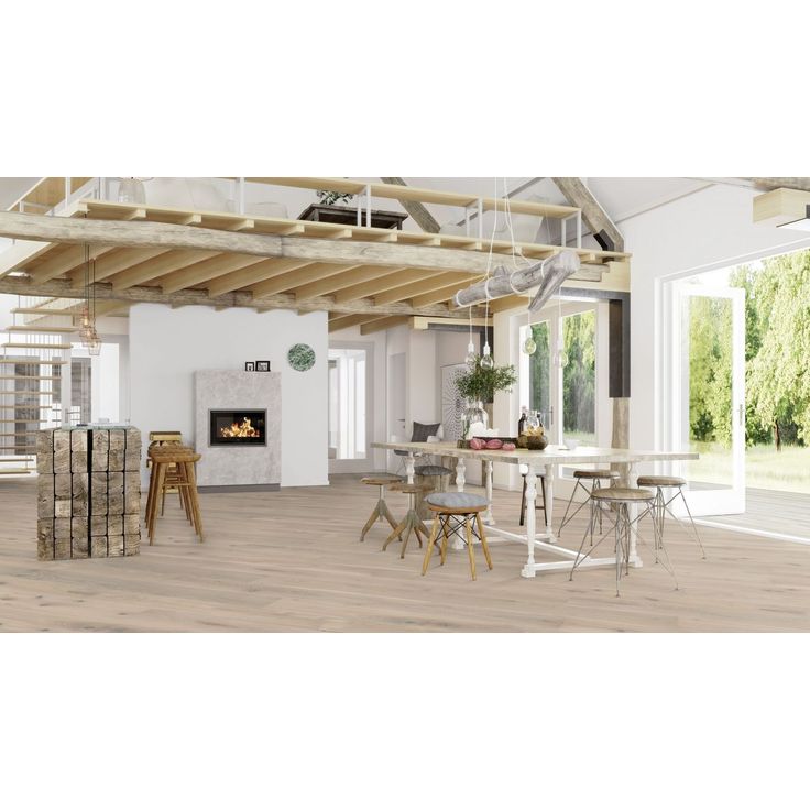 Parketti Boen Oak Pale White Vivo, 181mm, mattalakattu, harjattu