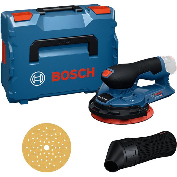 Akkuepäkeskohiomakone Bosch Professional GEX 12V-150-3 Solo, 12V, ilman akkua + L-Boxx