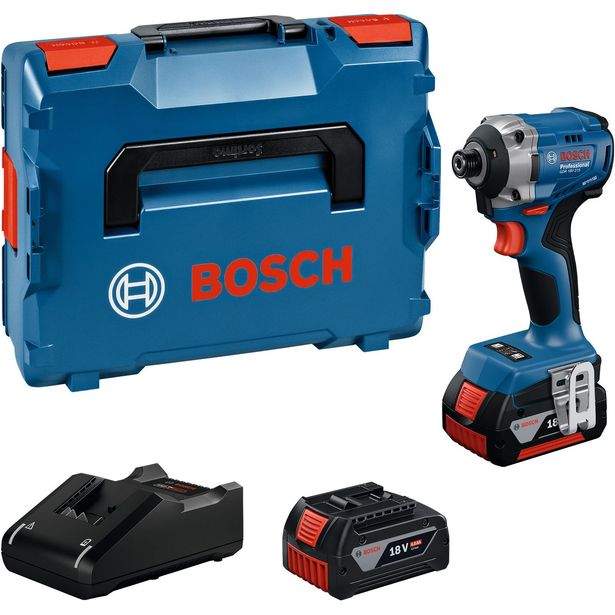 Akkuiskuväännin Bosch Professional GDR 18V-215, 18V, 2x4.0Ah akuilla + L-Boxx