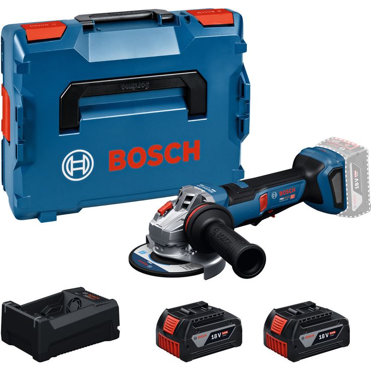 Akkukulmahiomakone Bosch Professional GWS18V-11PS, 18V, 2x5.0Ah akuilla + L-Boxx