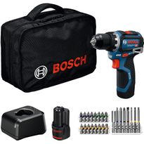 Akkuporakone Bosch Professional GSR 12V-32, 2x2.0Ah akuilla + 24-os. tarvikesarja, laukku