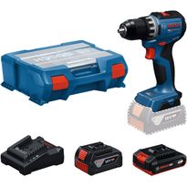 Akkuiskuporakone Bosch Professional GSB18V-52, 18V, 2.0+4.0Ah akuilla + 82-osainen tarvikesarja + L-Case