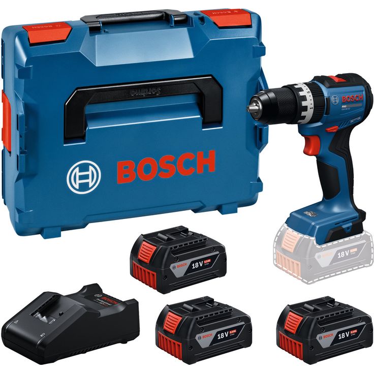 Akkuiskuporakone Bosch Professional GSB18V-52, 18V, 3x5.0Ah akuilla + L-Boxx
