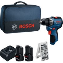 Akkuporakone Bosch Professional GSR12V-31, 12V, 2x2.0Ah akuilla + 25-os. tarvikesarja
