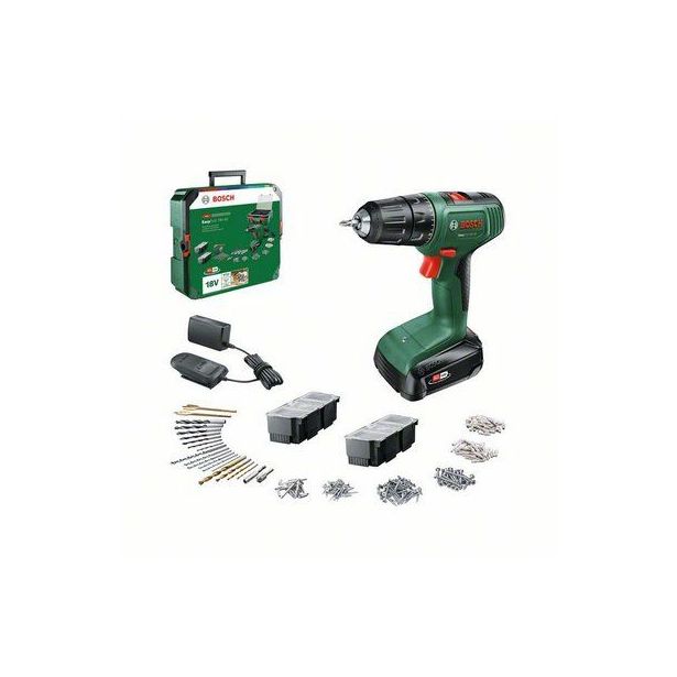 Akkuporakone Bosch EasyDrill, 18V, 1.5Ah, 241-osainen tarvikesarja + SystemBox