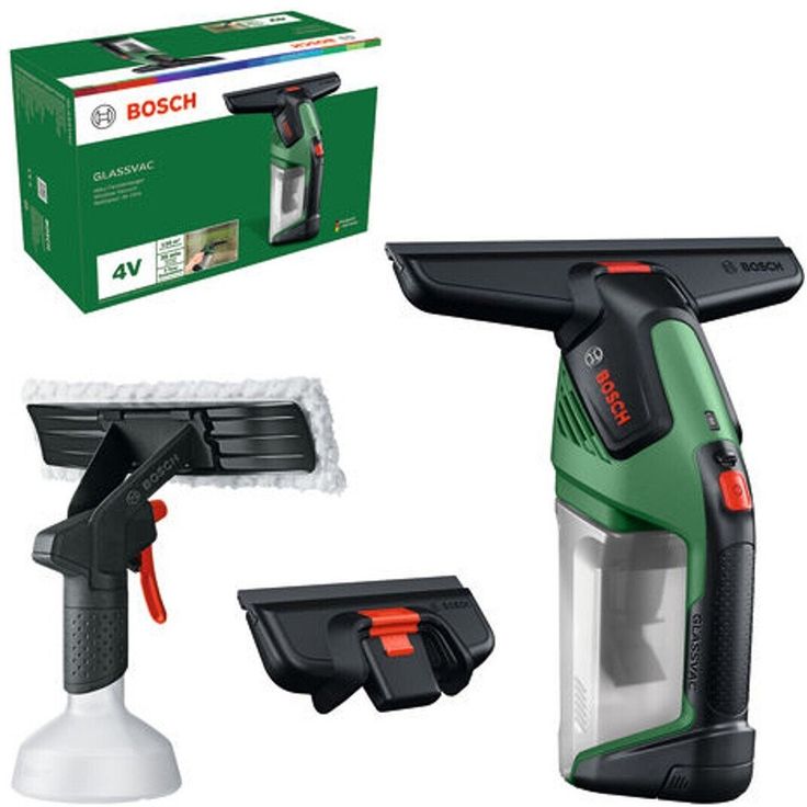 Ikkunapesuri Bosch GlassVac Full Set, 4V, 2.0Ah akulla